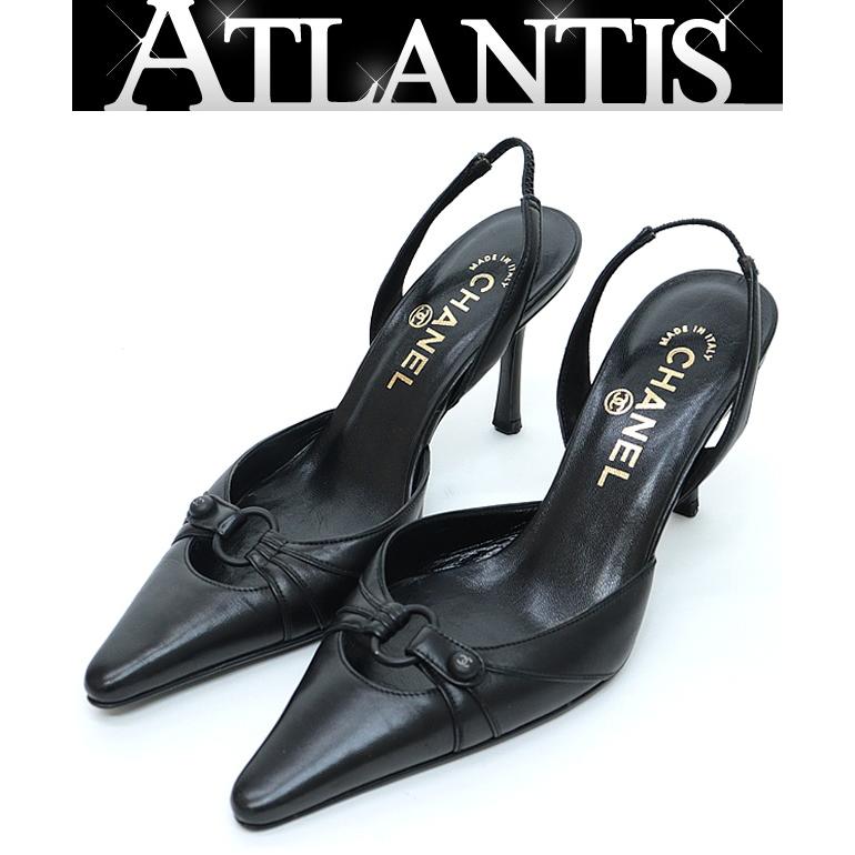 【広尾店】シャネル CHANEL スリングバック ココマーク パンプス 黒 size35 1/2 【15566】 : atlantis ...