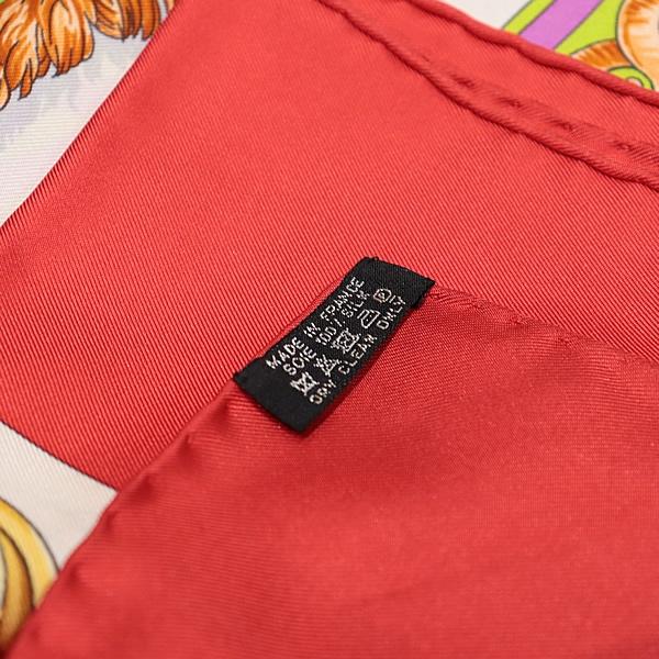 HERMES カレ90 BRIDE DE COUR（法廷の勅）シルク　大判　柄 広尾店】美品 エルメス HERMES カレ90 Bride de cour 法廷の勅 大判