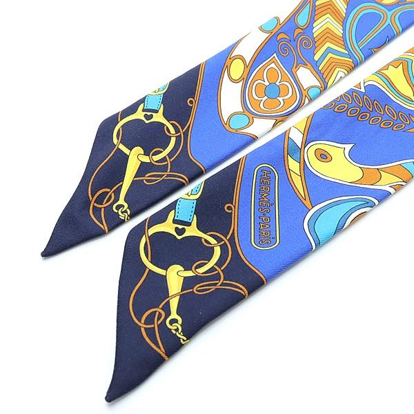 広尾店】 エルメス HERMES ツイリー スカーフ マルチカラー 青系
