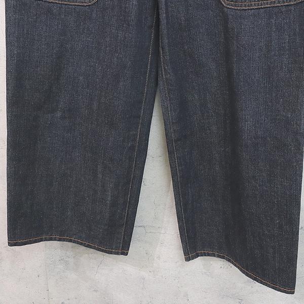広尾店】美品 シャネル CHANEL ベルト付ワイドデニムパンツ インディゴ