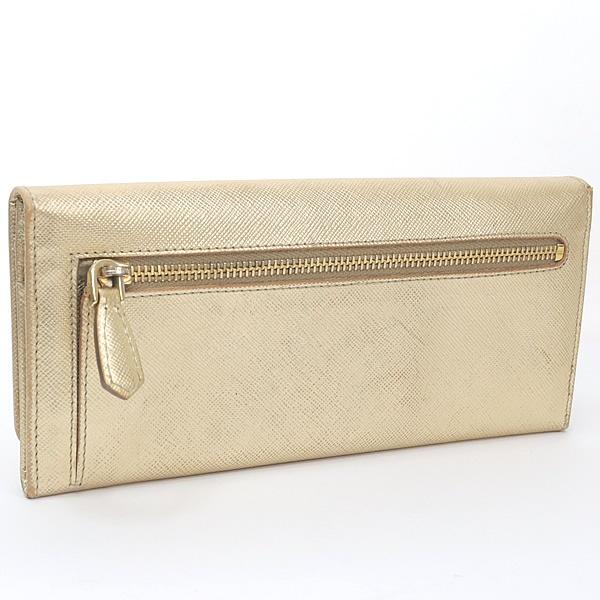 PRADA サフィアーノ リボン ゴールド レディース 長財布 PRADA 長財布 ゴールド