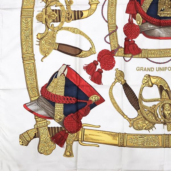 エルメス カレ90 GRAND UNIFORME 大判スカーフ シルク 総柄 広尾店】 美品 エルメス HERMES カレ90 大判スカーフ GRAND UNIFORME