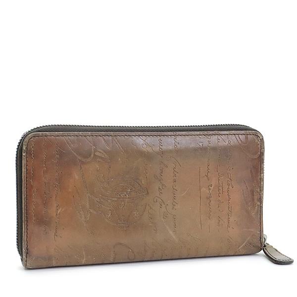 【広尾店】ベルルッティ BERLUTI カリグラフィ ラウンドファスナー 長財布 ブラウン レザー 【16572】 広尾店】ベルルッティ BERLUTI カリグラフィ ラウンドファスナー 長