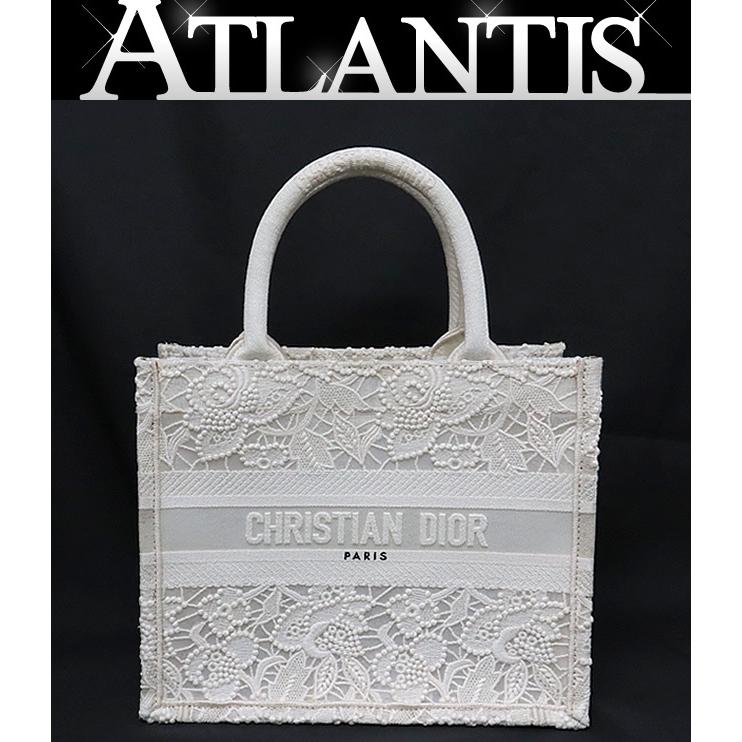 CHRISTIAN DIOR ホワイト ブックトート マクラメレース 広尾店】 ディオール Dior ブックトート スモール ハンドバッグ 白