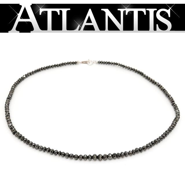 広尾店】地金 ブラックダイヤネックレス K18WG D54.40ct 【16905
