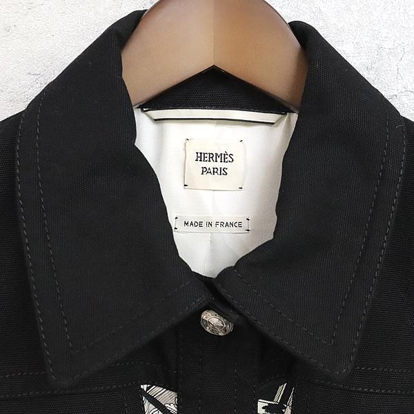 広尾店】 エルメス HERMES 切替しジャケット サイズ44 【16946
