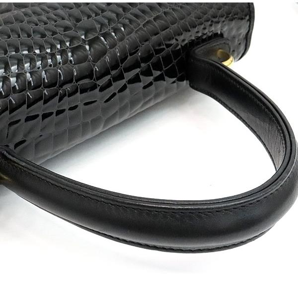 バリー BALLY ハンドバッグ 2WAYバッグ 型押しクロコ 黒 G金具 【72079