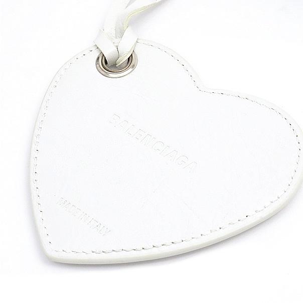 【Keep】BALENCIAGA ハート型キーホルダー ホワイト 広尾店】 美品 バレンシアガ BALENCIAGA AKI チャーム キーホルダー