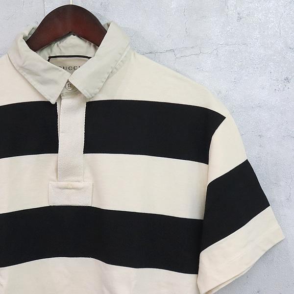 GUCCI ポロシャツ ラガーシャツ 広尾店】グッチ GUCCI ラガーシャツ ボーダー ポロシャツ size:XL