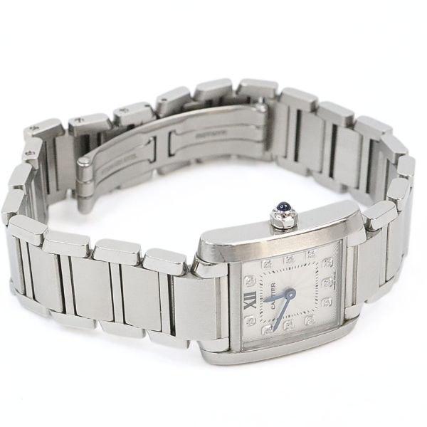 【広尾店】美品 カルティエ Cartier タンクフランセーズSM レディース腕時計 WE110006 SS×ダイヤ【17325】 |  | 01