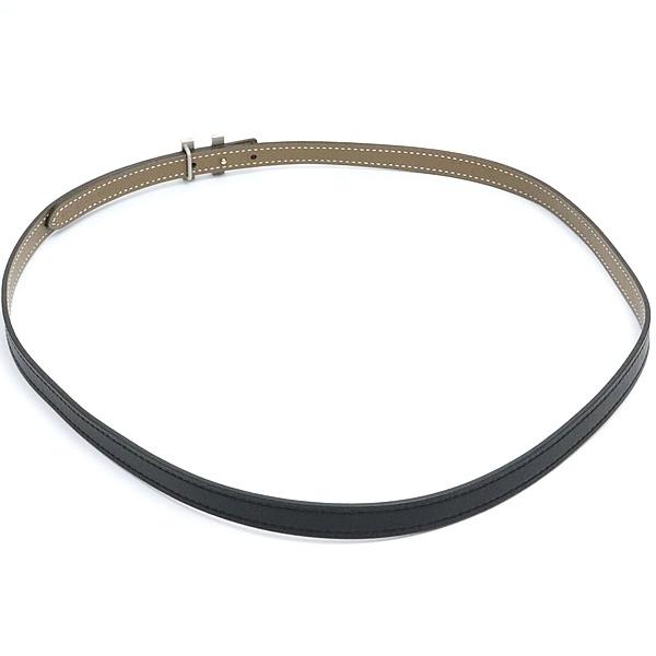 広尾店】 エルメス HERMES リバーシブルミニHベルト レディース 黒 Z