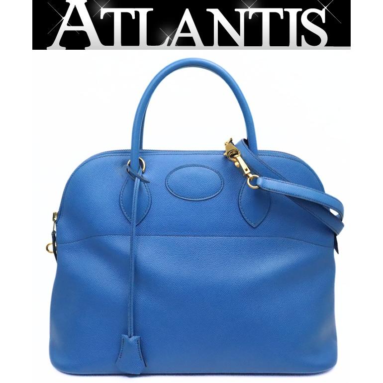広尾店】 エルメス HERMES ボリード35 ハンドバッグ 2WAYバッグ ブルー