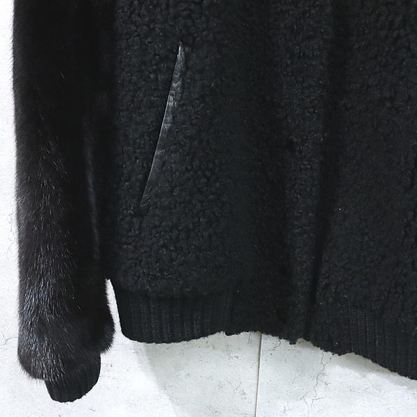 【広尾店】美品 イブサロモン YVES SALOMON ミンクファー付レザージャケット 袖フォックス ブラック size:34 【17844】 |  | 02