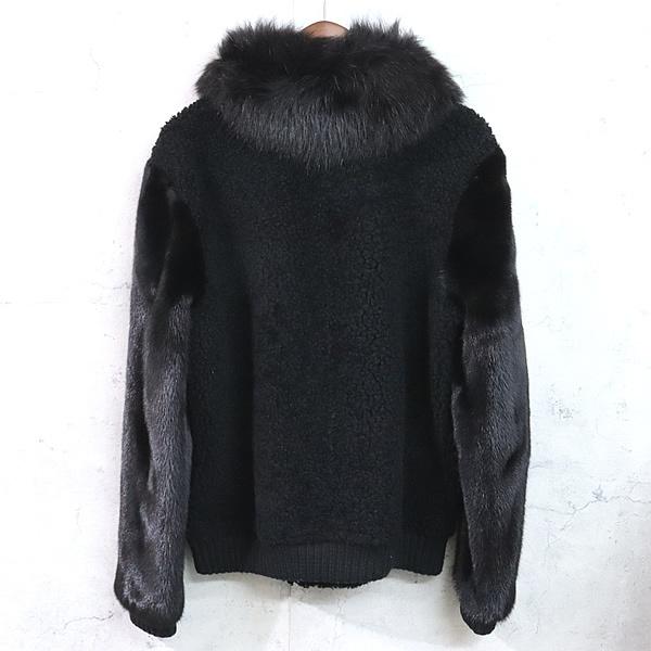 【広尾店】美品 イブサロモン YVES SALOMON ミンクファー付レザージャケット 袖フォックス ブラック size:34 【17844】 |  | 04