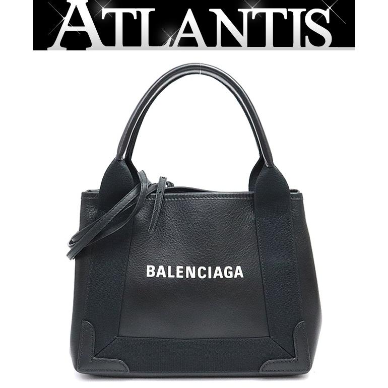 【広尾店】極美品 バレンシアガ BALENCIAGA ネイビー カバスXS ハンドバッグ 2WAYバッグ レザー 黒 【17848 ...