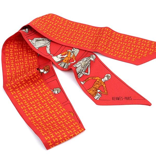 広尾店】美品 エルメス HERMES ツイリー エルメスを纏った人 赤系