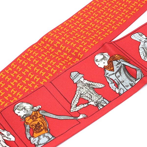 広尾店】美品 エルメス HERMES ツイリー エルメスを纏った人 赤系
