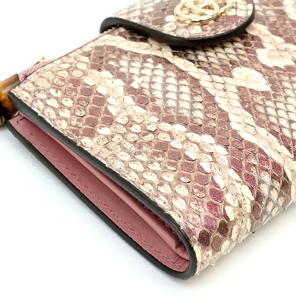 広尾店】美品 グッチ GUCCI ダブルG バンブー付き パイソン ウォレット