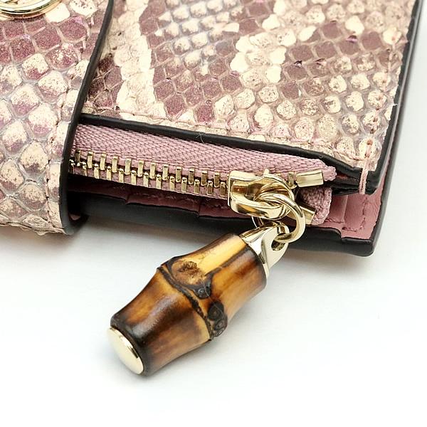 広尾店】美品 グッチ GUCCI ダブルG バンブー付き パイソン ウォレット
