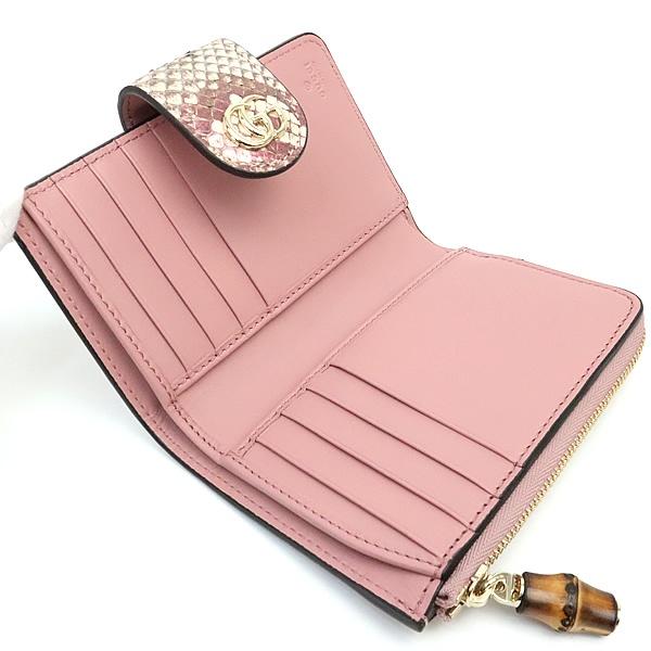 広尾店】美品 グッチ GUCCI ダブルG バンブー付き パイソン ウォレット