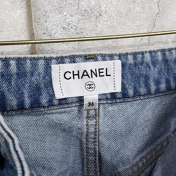広尾店】極美品 シャネル CHANEL 25AW リボンデニムパンツ P80580 size