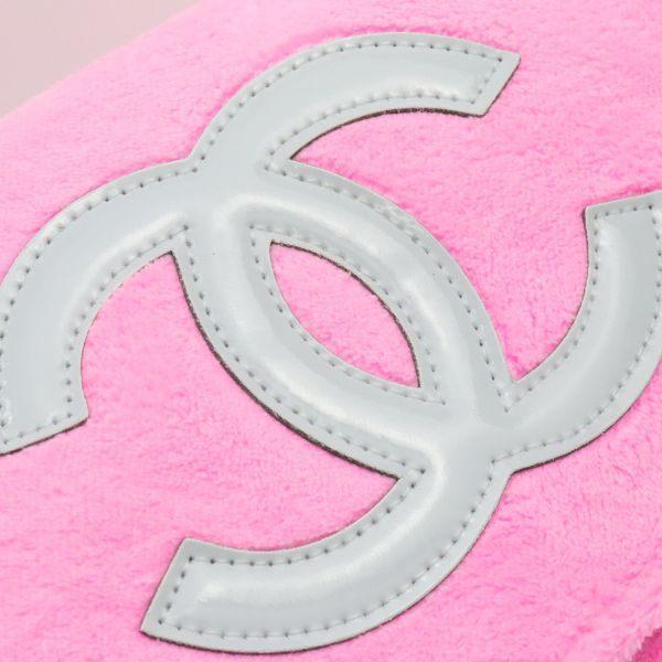 【広尾店】極美品 シャネル CHANEL パイル地 ノベルティ ショルダーバッグ ピンク×白 【18304】 広尾店】極美品 シャネル CHANEL パイル地 ノベルティ ショルダー