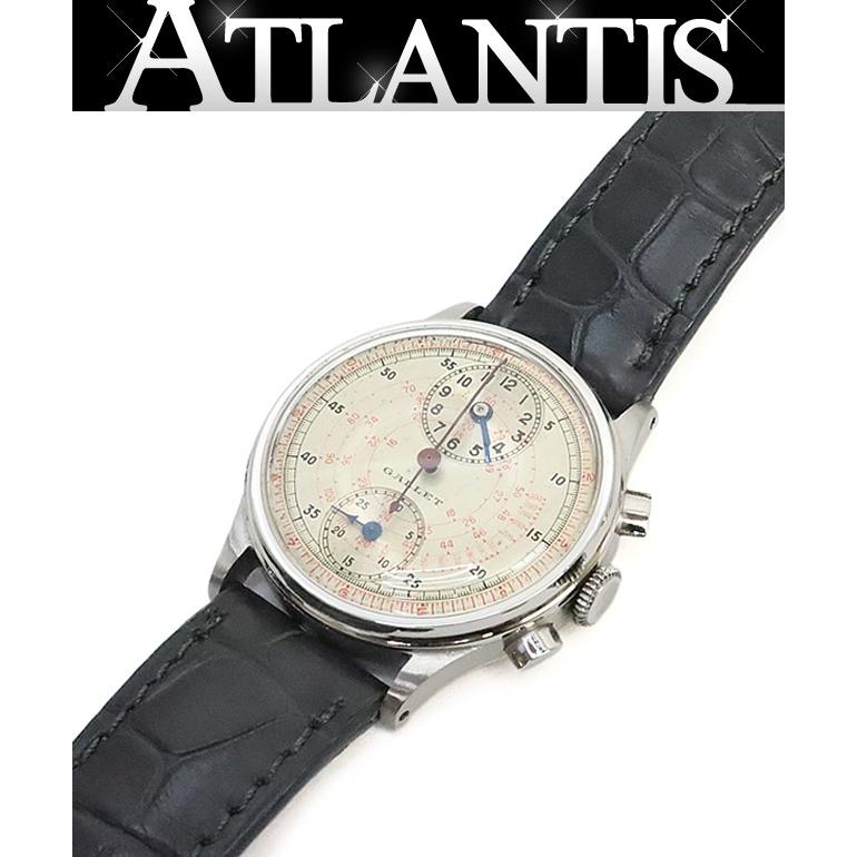 【広尾店】ギャレット GALLET【アンティーク】マルチクロン レギュレーター クロノグラフ メンズ 腕時計 ライトゴールド文字盤 約18.5cm【18324】 | 
