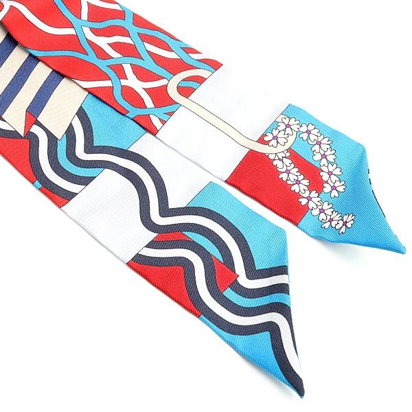 【広尾店】未使用品 エルメス HERMES ツイリー Ballet Aquatique 水中のバレエ スカーフ 赤×青 シルク100% 【18533】 |  | 02