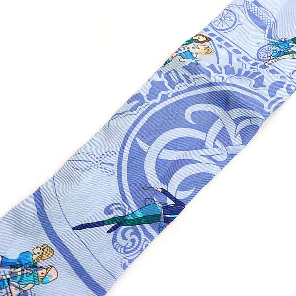 【広尾店】美品 エルメス HERMES ツイリー Ex Libris Les Parisiennes パリの女性たちの蔵書票 スカーフ ブルー系 【18534】 |  | 03