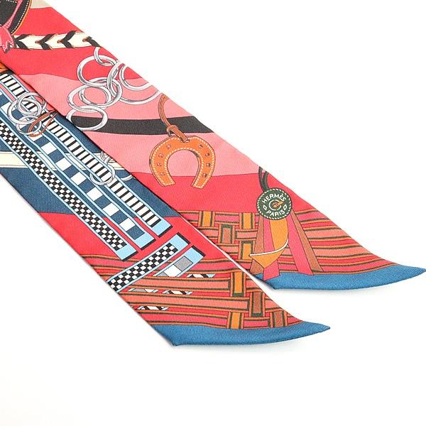 【広尾店】エルメス HERMES ツイリー 馬勒とチャーム スカーフ 赤系 マルチカラー シルク100% 【18536】 |  | 02