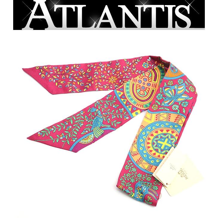 【広尾店】未使用品 エルメス HERMES ツイリー L'ARBRE DE VIE 生命の木 スカーフ ピンク マルチカラー シルク100% 【18537】 | 