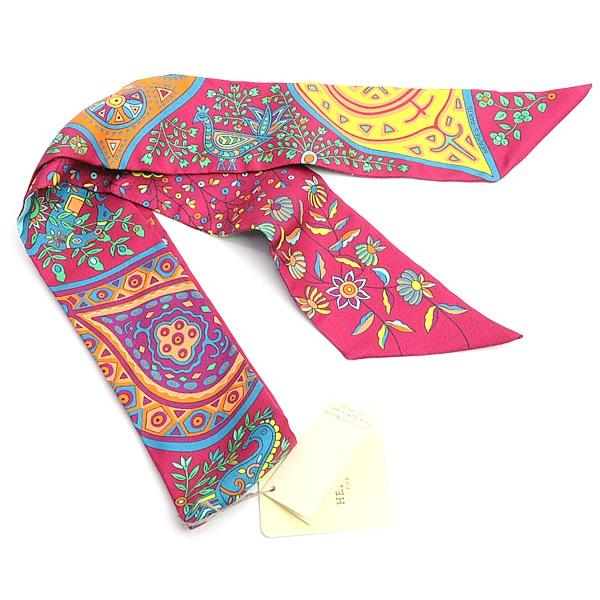 【広尾店】未使用品 エルメス HERMES ツイリー L'ARBRE DE VIE 生命の木 スカーフ ピンク マルチカラー シルク100% 【18537】 |  | 01