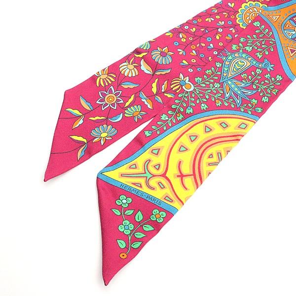 【広尾店】未使用品 エルメス HERMES ツイリー L'ARBRE DE VIE 生命の木 スカーフ ピンク マルチカラー シルク100% 【18537】 |  | 02