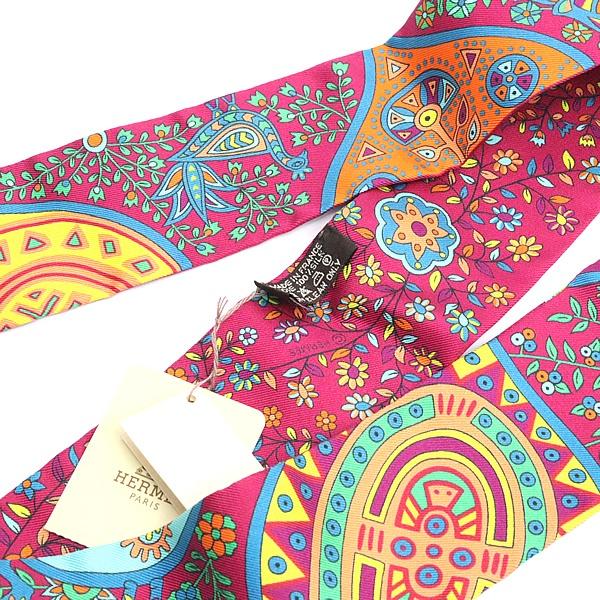 【広尾店】未使用品 エルメス HERMES ツイリー L'ARBRE DE VIE 生命の木 スカーフ ピンク マルチカラー シルク100% 【18537】 |  | 03