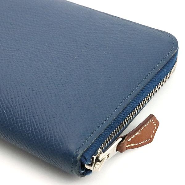 【広尾店】 エルメス HERMES アザップロング シルクイン 長財布 ディープブルー SV金具 D刻印(2019年) 【18541】 |  | 02