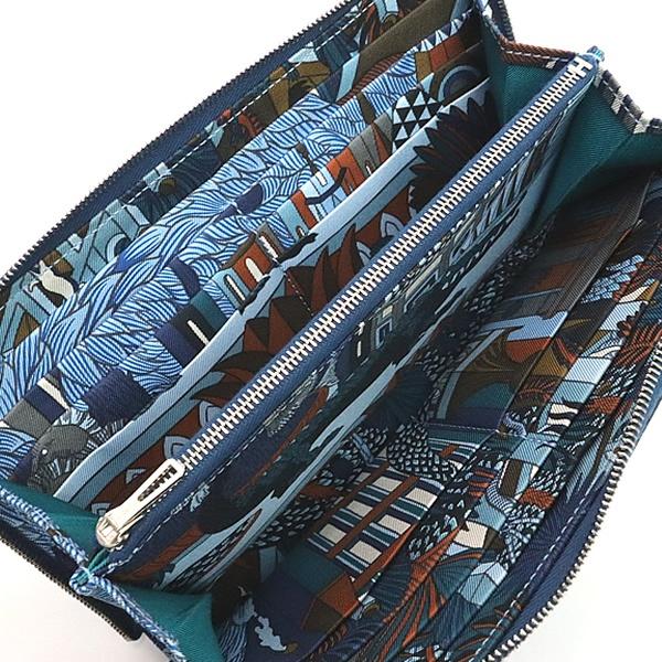 【広尾店】 エルメス HERMES アザップロング シルクイン 長財布 ディープブルー SV金具 D刻印(2019年) 【18541】 |  | 04