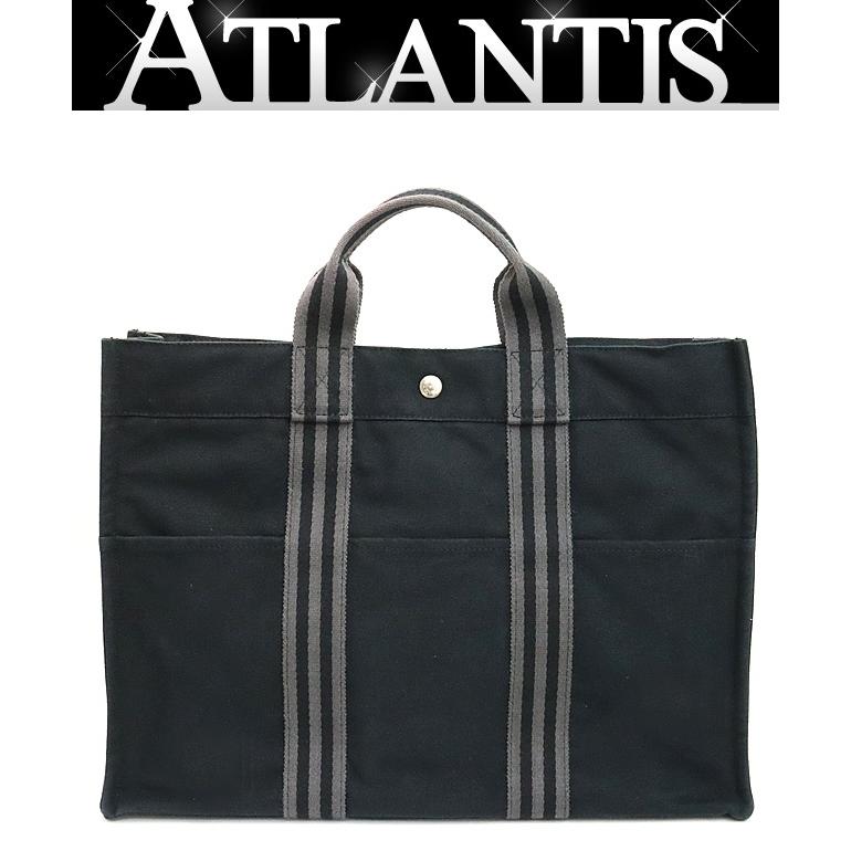 【広尾店】エルメス HERMES フールトゥMM トートバッグ キャンバス 黒 【18543】 | 