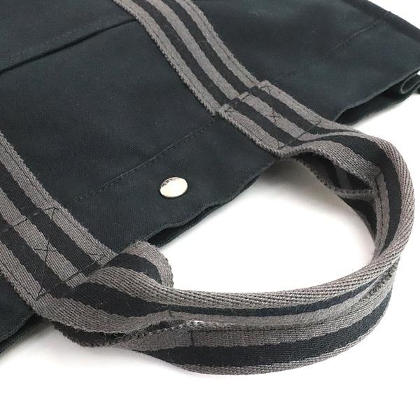 【広尾店】エルメス HERMES フールトゥMM トートバッグ キャンバス 黒 【18543】 |  | 04