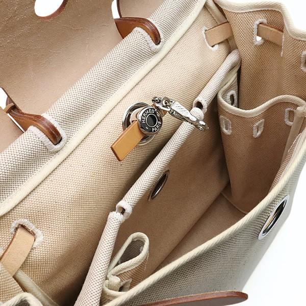 【広尾店】 エルメス HERMES エールバッグアドPM トワルアッシュ×ヴァッシュハンター ライトブラウン □G刻印(2003年) 【18545】 |  | 07