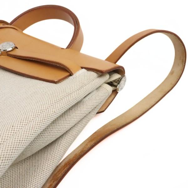 【広尾店】 エルメス HERMES エールバッグアドPM トワルアッシュ×ヴァッシュハンター ライトブラウン □G刻印(2003年) 【18545】 |  | 08