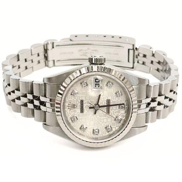 【広尾店】美品 ロレックス ROLEX デイトジャスト10Pダイヤ レディース腕時計 彫りコンピューター文字盤 79174G K番(2001年)【18763】 |  | 01