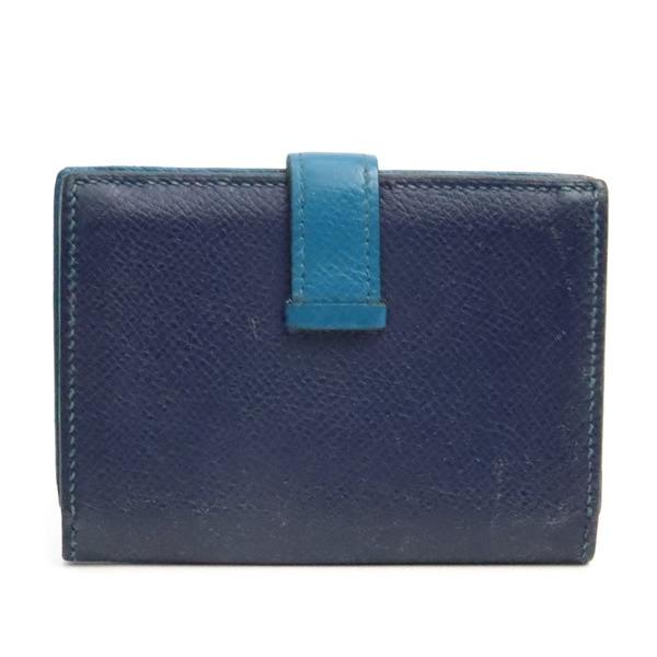 【広尾店】エルメス HERMES ベアン カードケース 名刺入れ エプソン ブルードプリュス×ブルーイズミール SV金具 □R刻印(2014年) 【18911】_1