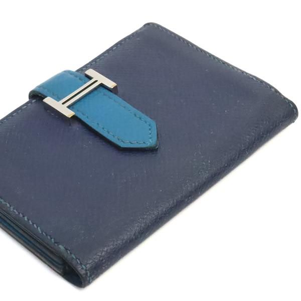 【広尾店】エルメス HERMES ベアン カードケース 名刺入れ エプソン ブルードプリュス×ブルーイズミール SV金具 □R刻印(2014年) 【18911】_2