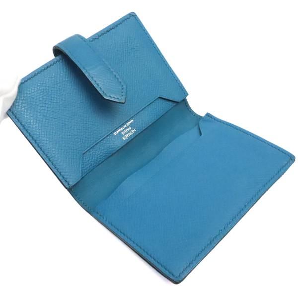 【広尾店】エルメス HERMES ベアン カードケース 名刺入れ エプソン ブルードプリュス×ブルーイズミール SV金具 □R刻印(2014年) 【18911】_3