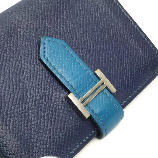 【広尾店】エルメス HERMES ベアン カードケース 名刺入れ エプソン ブルードプリュス×ブルーイズミール SV金具 □R刻印(2014年) 【18911】_4