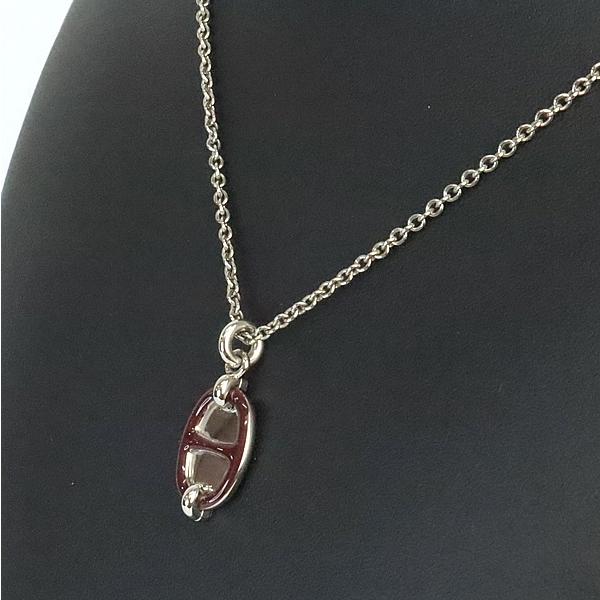 【広尾店】極美品 エルメス HERMES ミニ マイヨンPM ペンダント ネックレス ルージュアッシュ×シルバー 【20237】 |  | 02