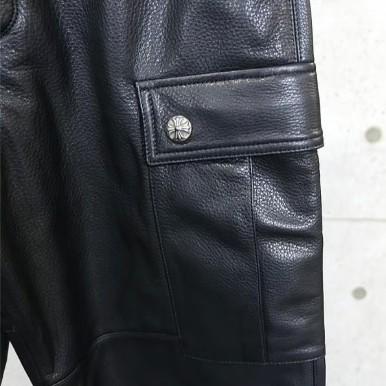 【世界最安】 CHROME HEARTS 新宿店 クロムハーツ SALE 新品 DEVIL DOG レザーカーゴパンツ メンズ シルバー SV925 30インチ 黒 30496 |  | 03