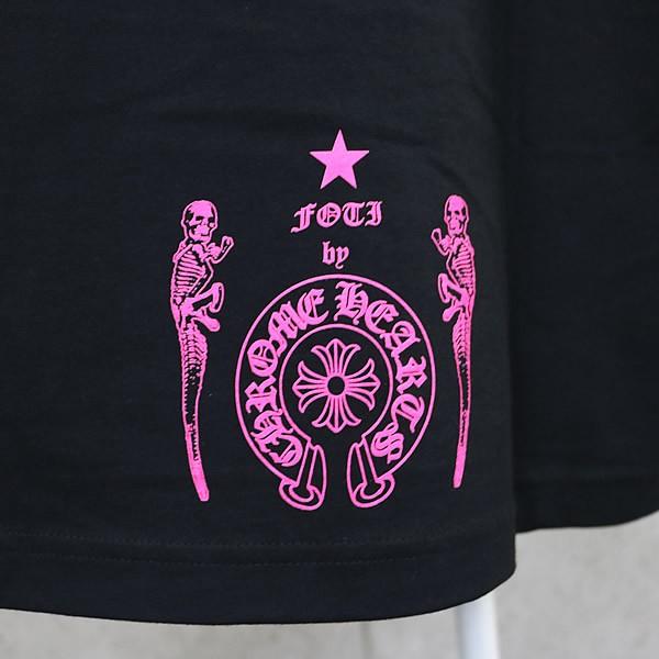 CHROME HEARTS 新宿店 SALE 新品 クロムハーツ フォティ Tシャツ 半袖 メンズ size:L 黒/ピンク 30640の画像
