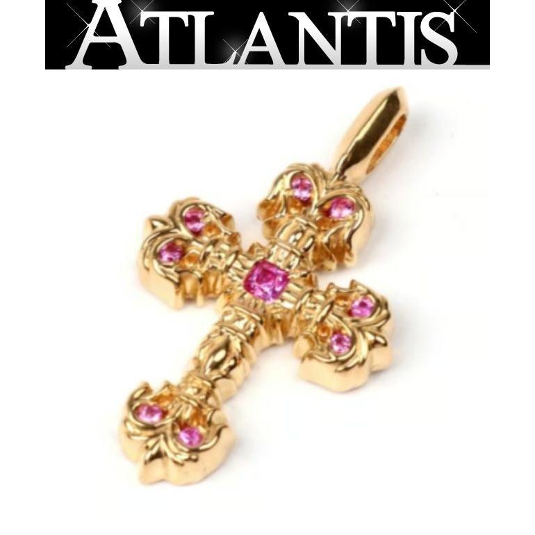 CHROME HEARTS 新宿店 クロムハーツ 22K タイニーフィリグリークロス ペンダント パヴェピンクサファイヤ チャーム ゴールド 32219 | 