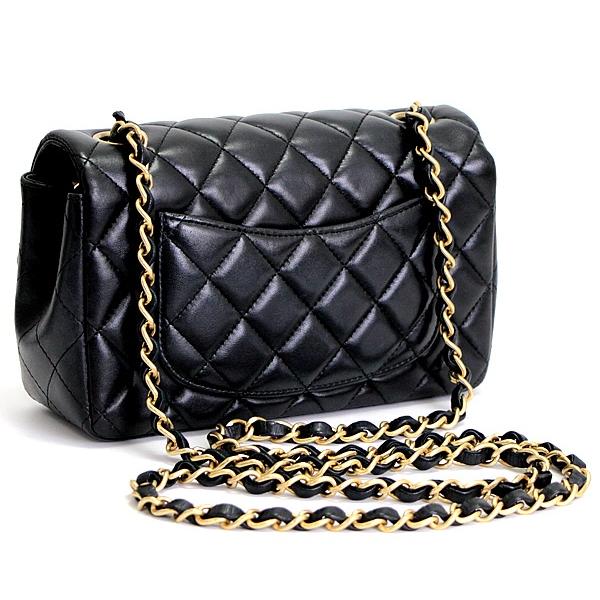 シャネル CHANEL ミニマトラッセ20 チェーンショルダーバッグ ラム 黒